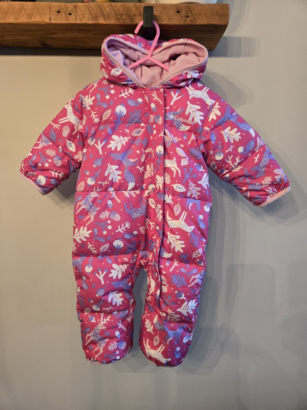 Columbia Kids Pink Insulated One-Piece Snowsuit